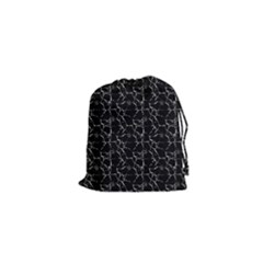 Black And White Textured Pattern Drawstring Pouches (xs)  by dflcprints