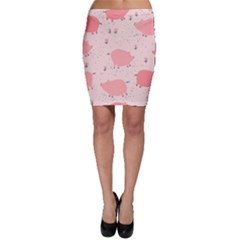 Pigs And Flowers Bodycon Skirt by Bigfootshirtshop