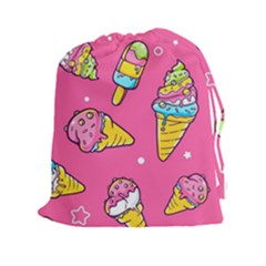 Summer Ice Creams Flavors Pattern Drawstring Pouches (xxl) by Bigfootshirtshop