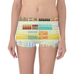 Supermarket Shelf Coffee Tea Grains Reversible Boyleg Bikini Bottoms by Celenk