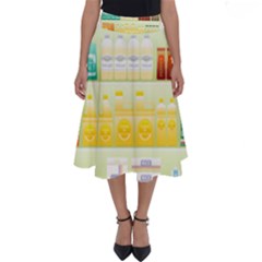 Supermarket Shelf Coffee Tea Grains Perfect Length Midi Skirt by Celenk