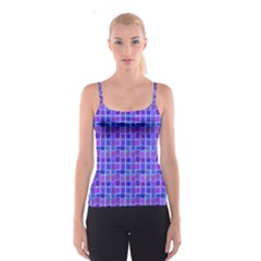 Background Mosaic Purple Blue Spaghetti Strap Top by Celenk