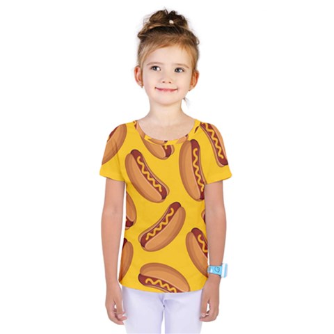 Hot Dog Seamless Pattern Kids  One Piece Tee by Celenk