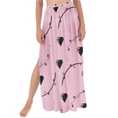 Love Hearth Pink Pattern Maxi Chiffon Tie-up Sarong by Celenk