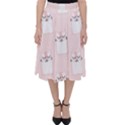 Pattern Cat Pink Cute Sweet Fur Folding Skater Skirt View1