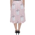 Pattern Cat Pink Cute Sweet Fur Folding Skater Skirt View2