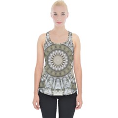 Mandala Sand Color Seamless Tile Piece Up Tank Top by Celenk