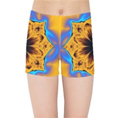 Digital Art Fractal Artwork Flower Kids Sports Shorts by Celenk