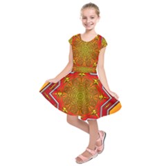 Mandala Zen Meditation Spiritual Kids  Short Sleeve Dress by Celenk