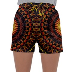 Mandala Psychedelic Neon Sleepwear Shorts by Celenk