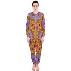 Geometric Flower Oriental Ornament Onepiece Jumpsuit (ladies)  by Celenk