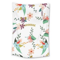 Floral Backdrop Pattern Flower Large Tapestry by Celenk