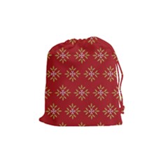 Pattern Background Holiday Drawstring Pouches (medium)  by Celenk