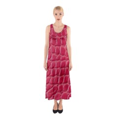 Textile Texture Spotted Fabric Sleeveless Maxi Dress by Celenk