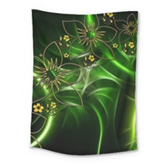 Flora Entwine Fractals Flowers Medium Tapestry by Celenk