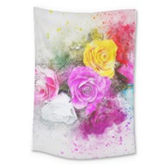 Flowers Bouquet Art Abstract Large Tapestry by Celenk