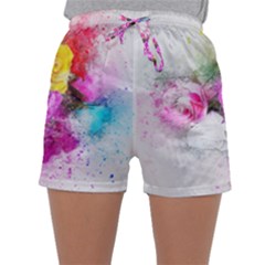 Flowers Bouquet Art Abstract Sleepwear Shorts by Celenk