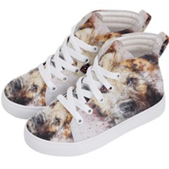 Dog Animal Pet Art Abstract Kid s Hi-top Skate Sneakers by Celenk