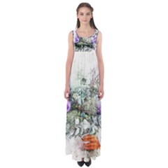 Flowers Bouquet Art Abstract Empire Waist Maxi Dress by Celenk