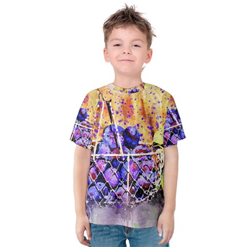 Fruit Plums Art Abstract Nature Kids  Cotton Tee by Celenk