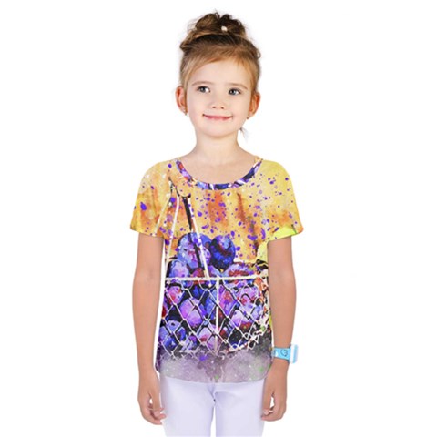 Fruit Plums Art Abstract Nature Kids  One Piece Tee by Celenk