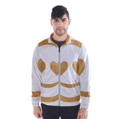 Gold Smiley Face Wind Breaker (men) by NouveauDesign