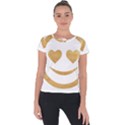 gold smiley face Short Sleeve Sports Top  View1