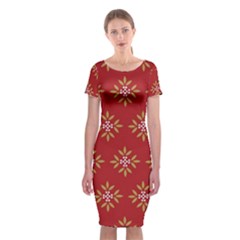 Pattern Background Holiday Classic Short Sleeve Midi Dress by Celenk