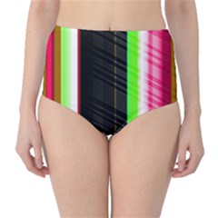 Abstract Background Pattern Textile High-waist Bikini Bottoms by Celenk