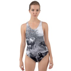 Holstein Fresian Cows Fresian Cows Cut-out Back One Piece Swimsuit by Celenk