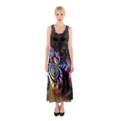 Fractal Colorful Background Sleeveless Maxi Dress by Celenk