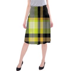 Tartan Abstract Background Pattern Textile 5 Midi Beach Skirt by Celenk