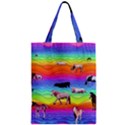 Horses in Rainbow Zipper Classic Tote Bag View1