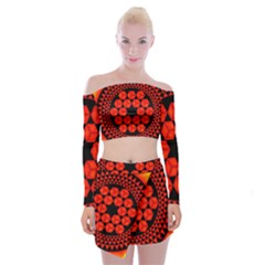 Geometry Maths Design Mathematical Off Shoulder Top With Mini Skirt Set by Celenk