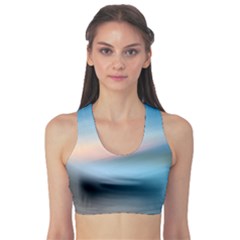 Wave Background Pattern Abstract Lines Light Sports Bra by Celenk