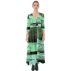 Futuristic Urban Architecture Button Up Boho Maxi Dress by Celenk