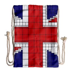 Union Jack Flag Uk Patriotic Drawstring Bag (large) by Celenk