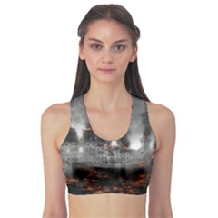 Destruction War Conflict Explosive Sports Bra by Celenk