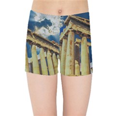 Athens Greece Ancient Architecture Kids Sports Shorts by Celenk