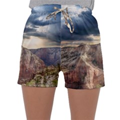 Nature Landscape Clouds Sky Rocks Sleepwear Shorts by Celenk