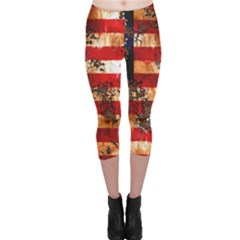 American Flag Usa Symbol National Capri Leggings  by Celenk