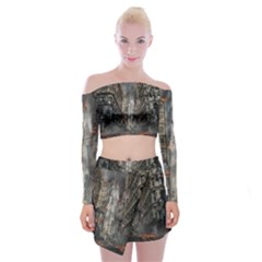 Destruction War Conflict Death Off Shoulder Top With Mini Skirt Set by Celenk