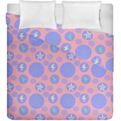 Pink Retro Dots Duvet Cover Double Side (king Size) by snowwhitegirl