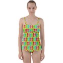 Colorful Robots Twist Front Tankini Set View1