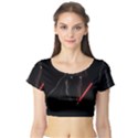 Darth Vader Cat Short Sleeve Crop Top View1