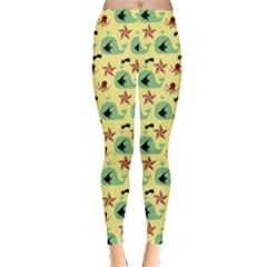 Yellow Sea Whales Leggings  by snowwhitegirl