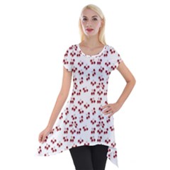 Red Cherries Short Sleeve Side Drop Tunic by snowwhitegirl