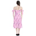 Music Star Pink Shoulder Tie Bardot Midi Dress View2