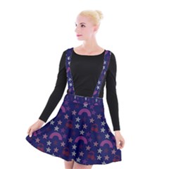 Music Stars Navy Suspender Skater Skirt by snowwhitegirl