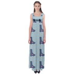 Deer Boots Teal Blue Empire Waist Maxi Dress by snowwhitegirl